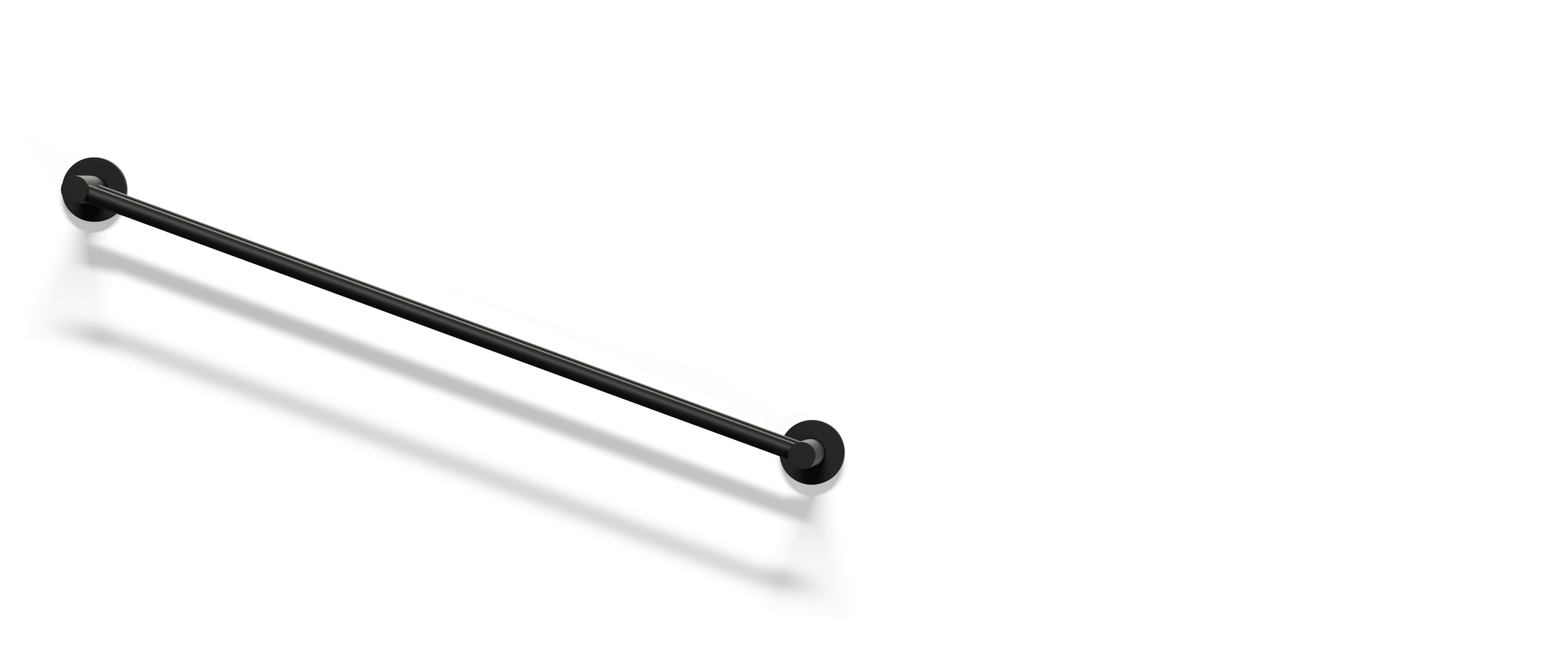 Ovia Milan 600 Double Towel Rail Matte Black — full system