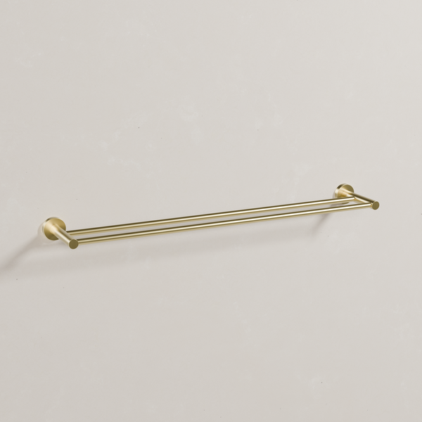 Ovia Milan 750 Double Towel Rail Brushed Gold