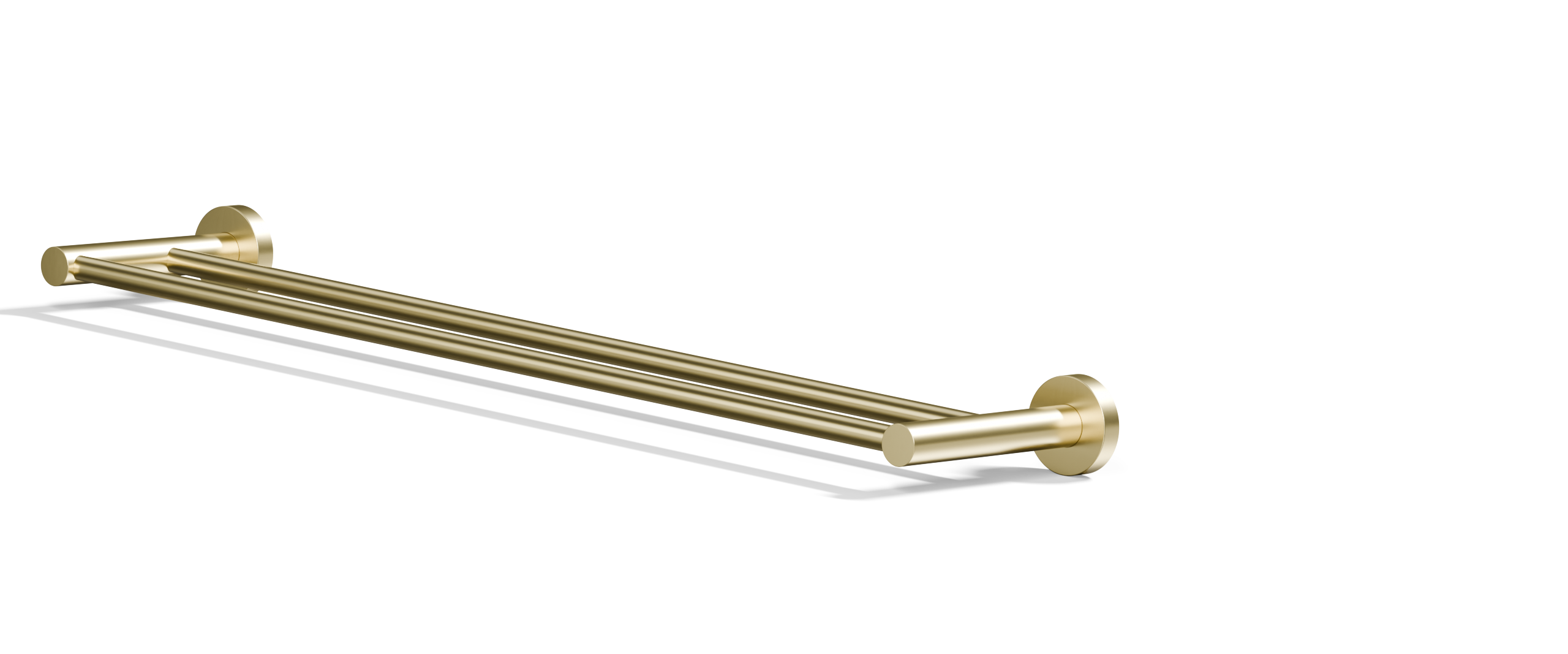 Ovia Milan 750 Double Towel Rail Brushed Gold — detail