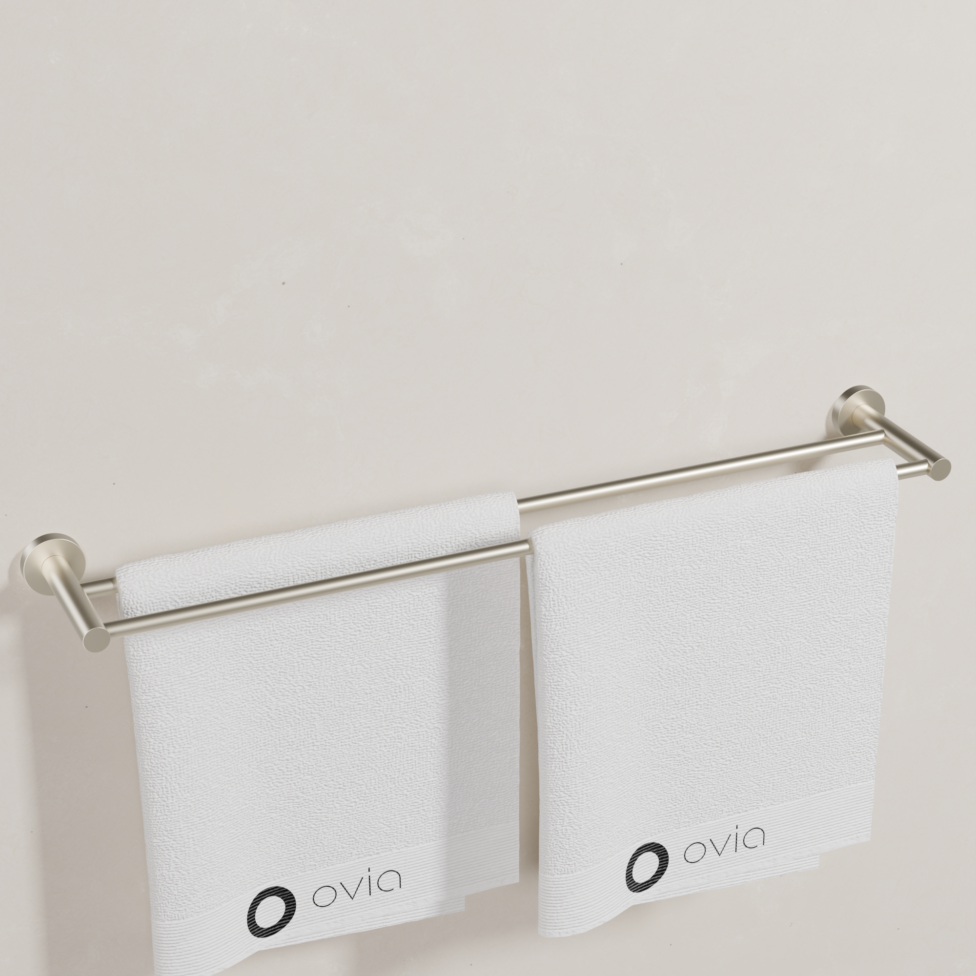 Ovia Milan 750mm Double Towel Rail in Brushed Nickel (4/5)