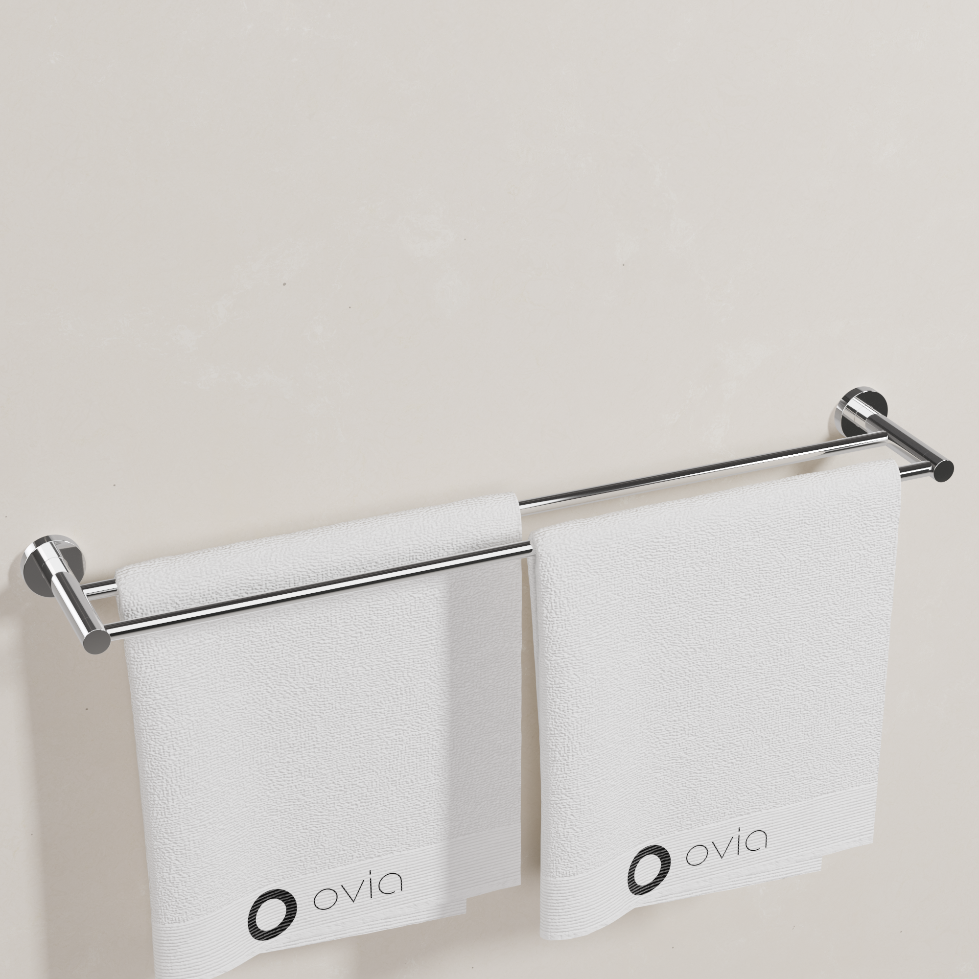 Ovia Milan 750mm Double Towel Rail in Chrome (4/5)