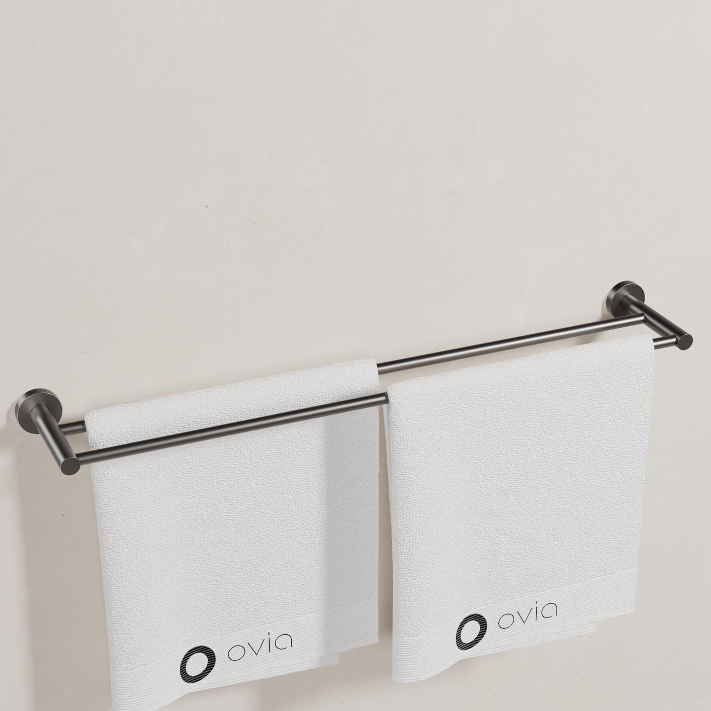 Ovia Milan 750mm Double Towel Rail in Gun Metal (4/5)