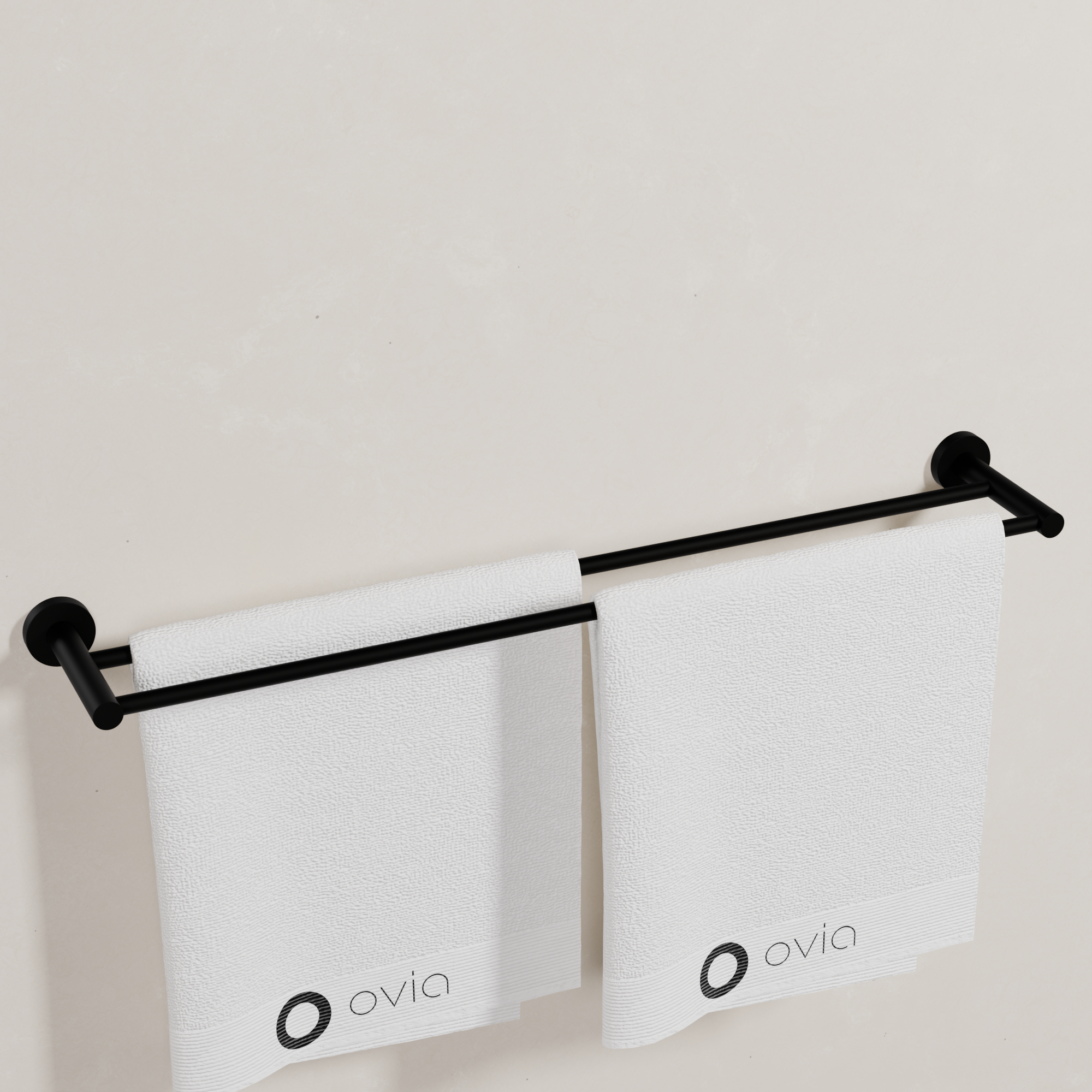 Ovia Milan 750mm Double Towel Rail in Matte Black (4/5)