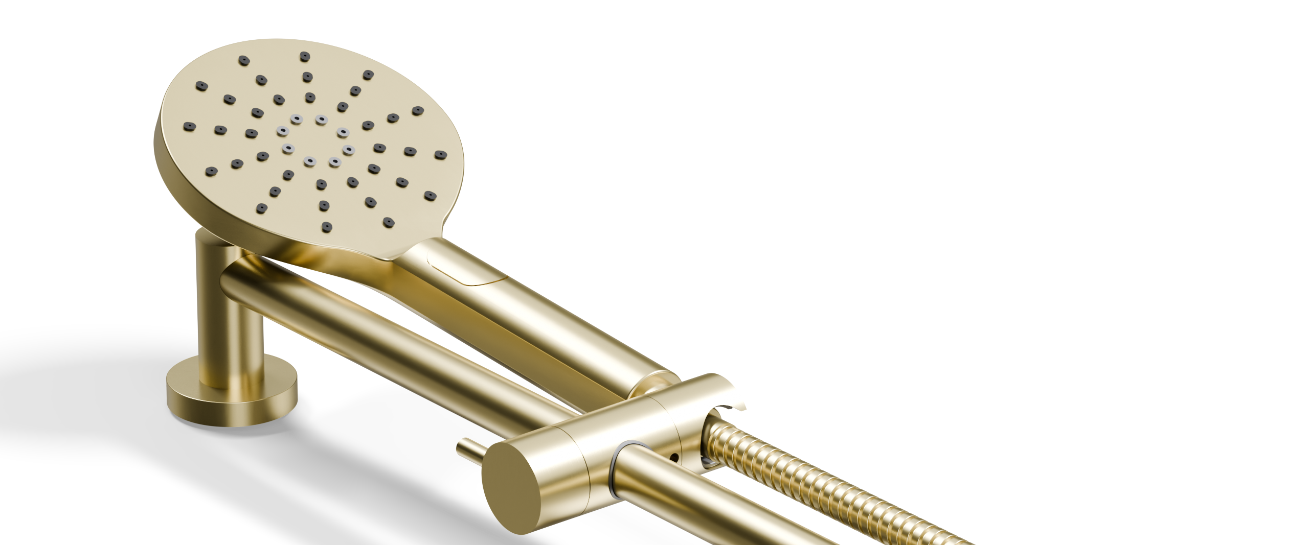 Ovia Milan Rail Shower Brushed Gold — detail