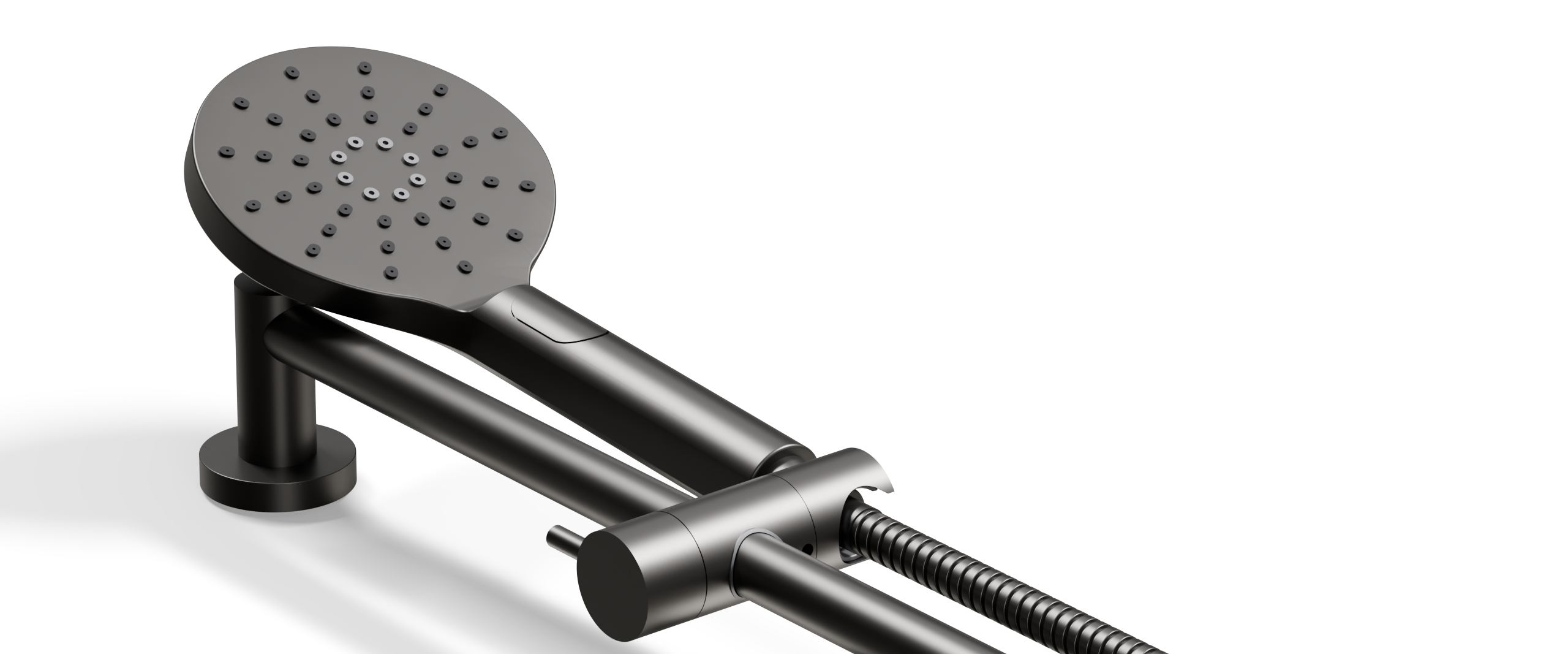 Ovia Milan Rail Shower Gun Metal — detail