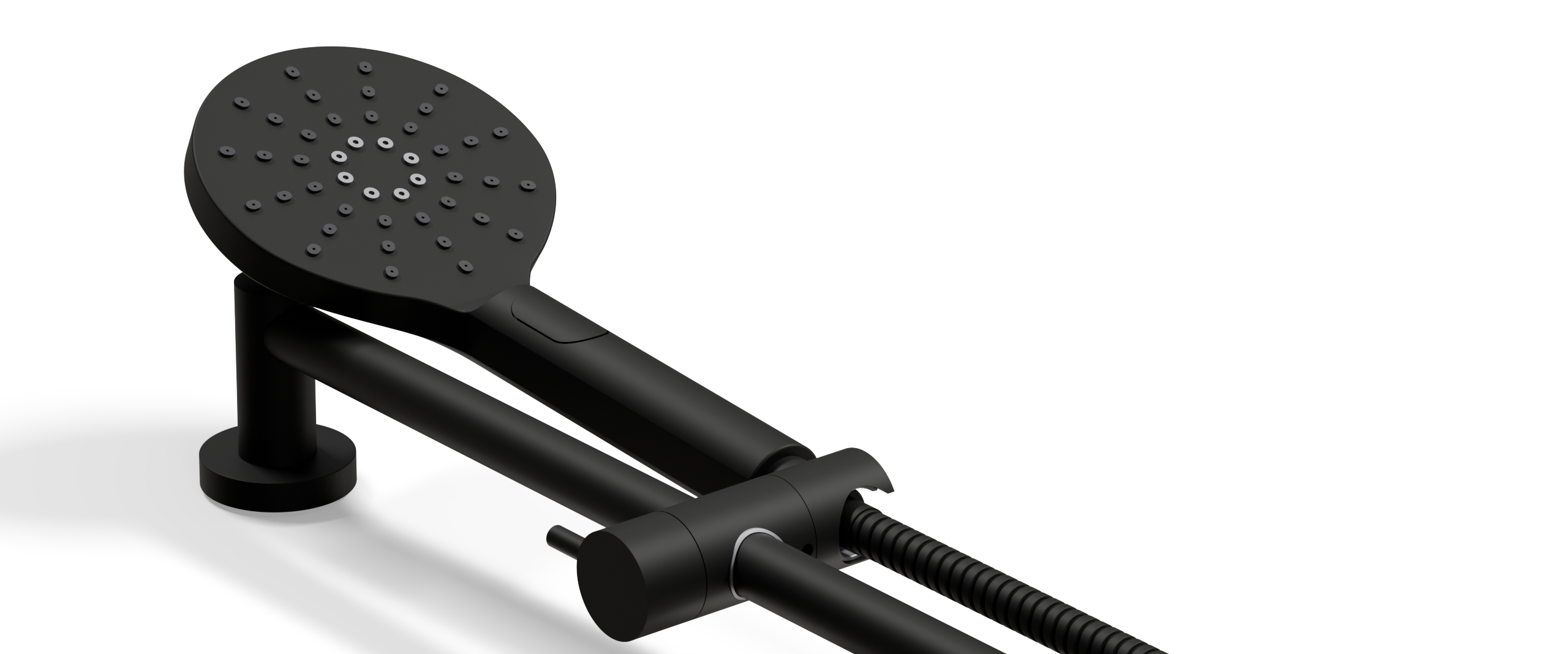 Ovia Milan Rail Shower Matte Black — detail