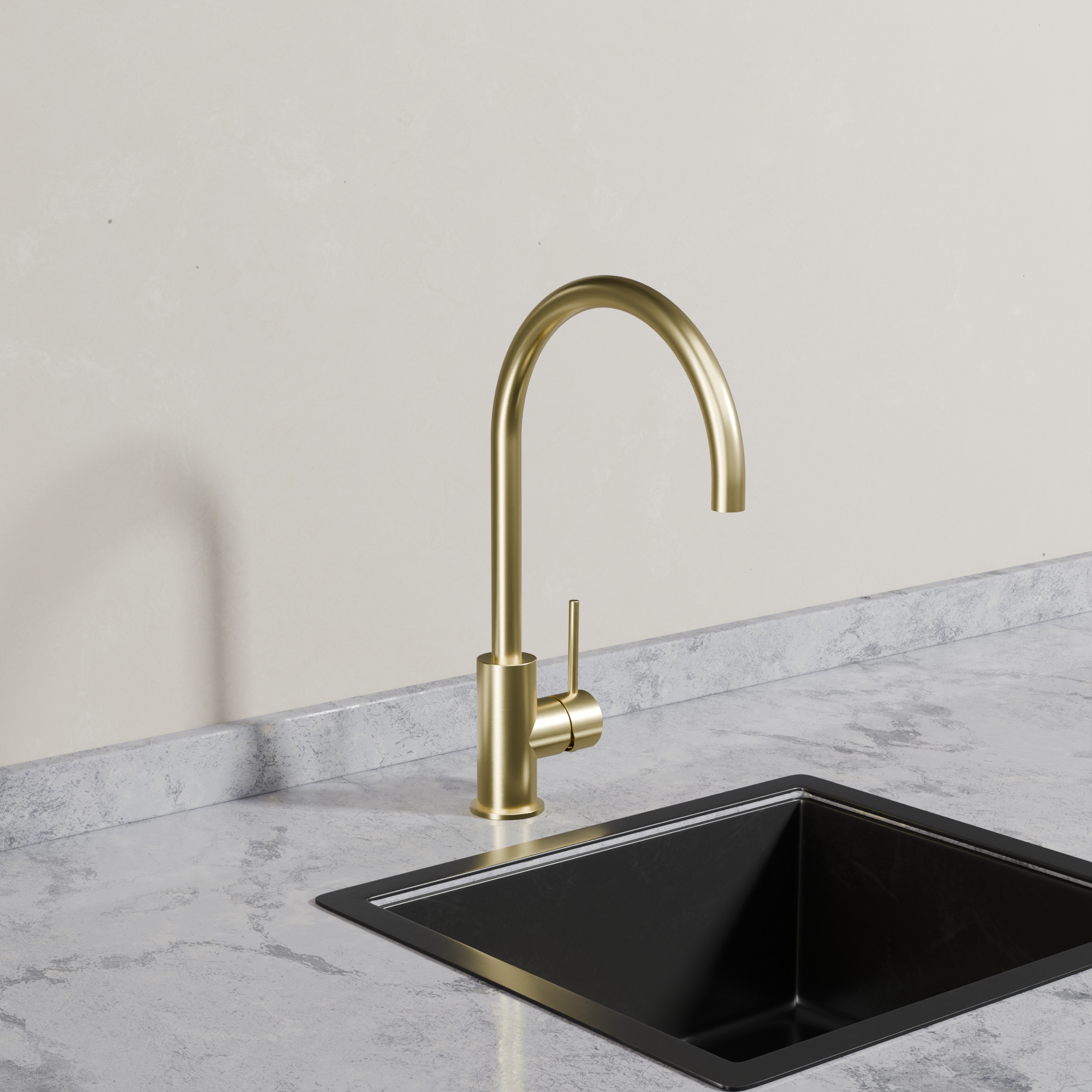 Ovia Milan Gooseneck Kitchen Mixer in Brushed Gold (5/5)