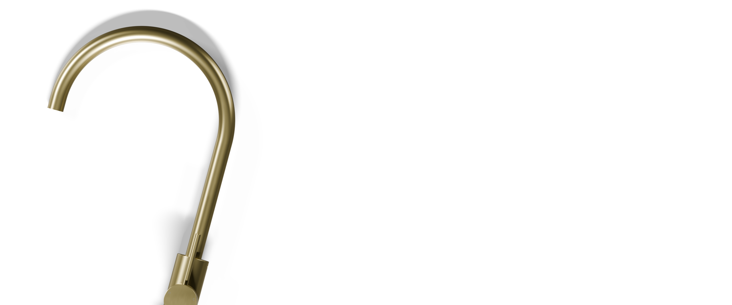 Ovia Milan Gooseneck Kitchen Mixer Brushed Gold — full system