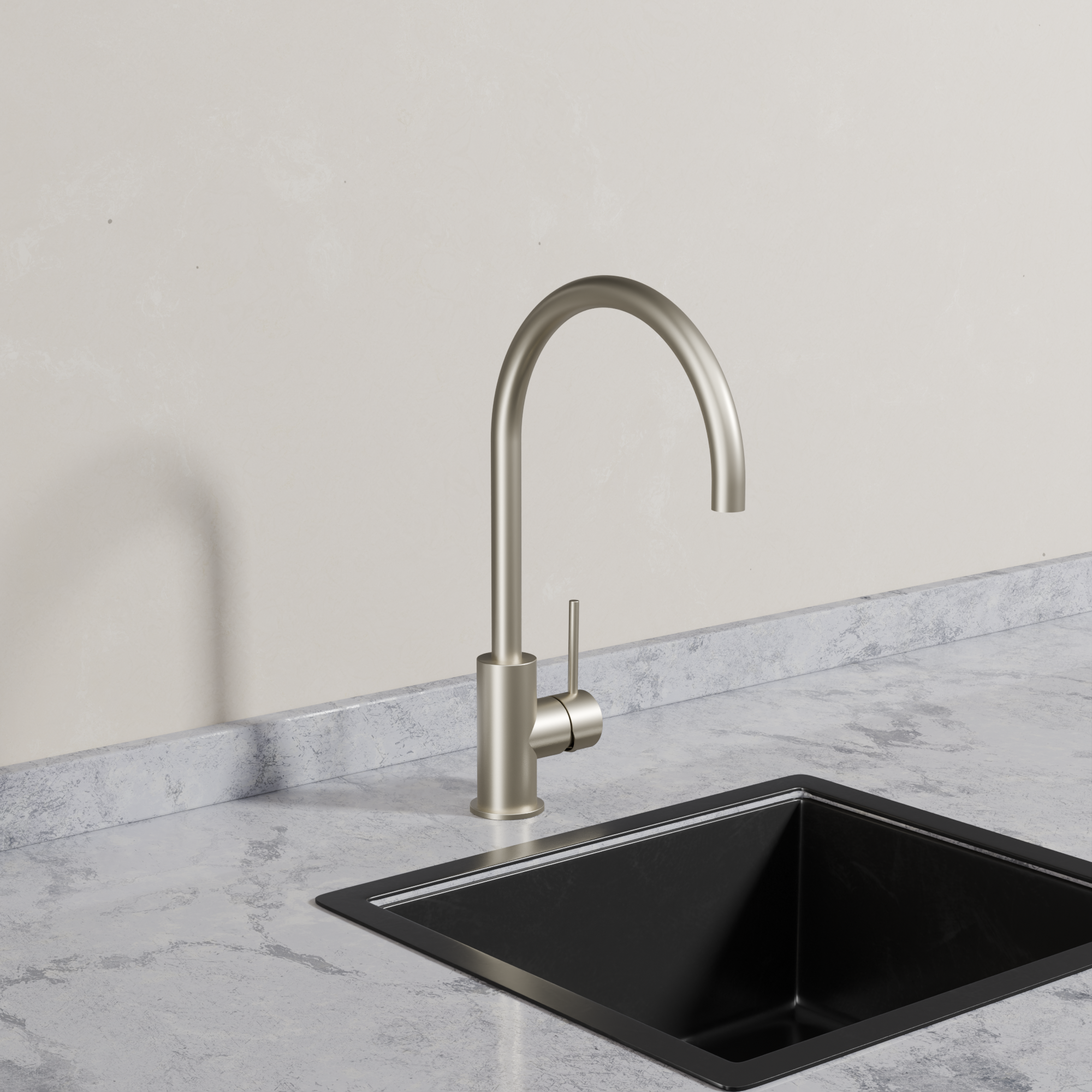 Ovia Milan Gooseneck Kitchen Mixer in Brushed Nickel (5/5)