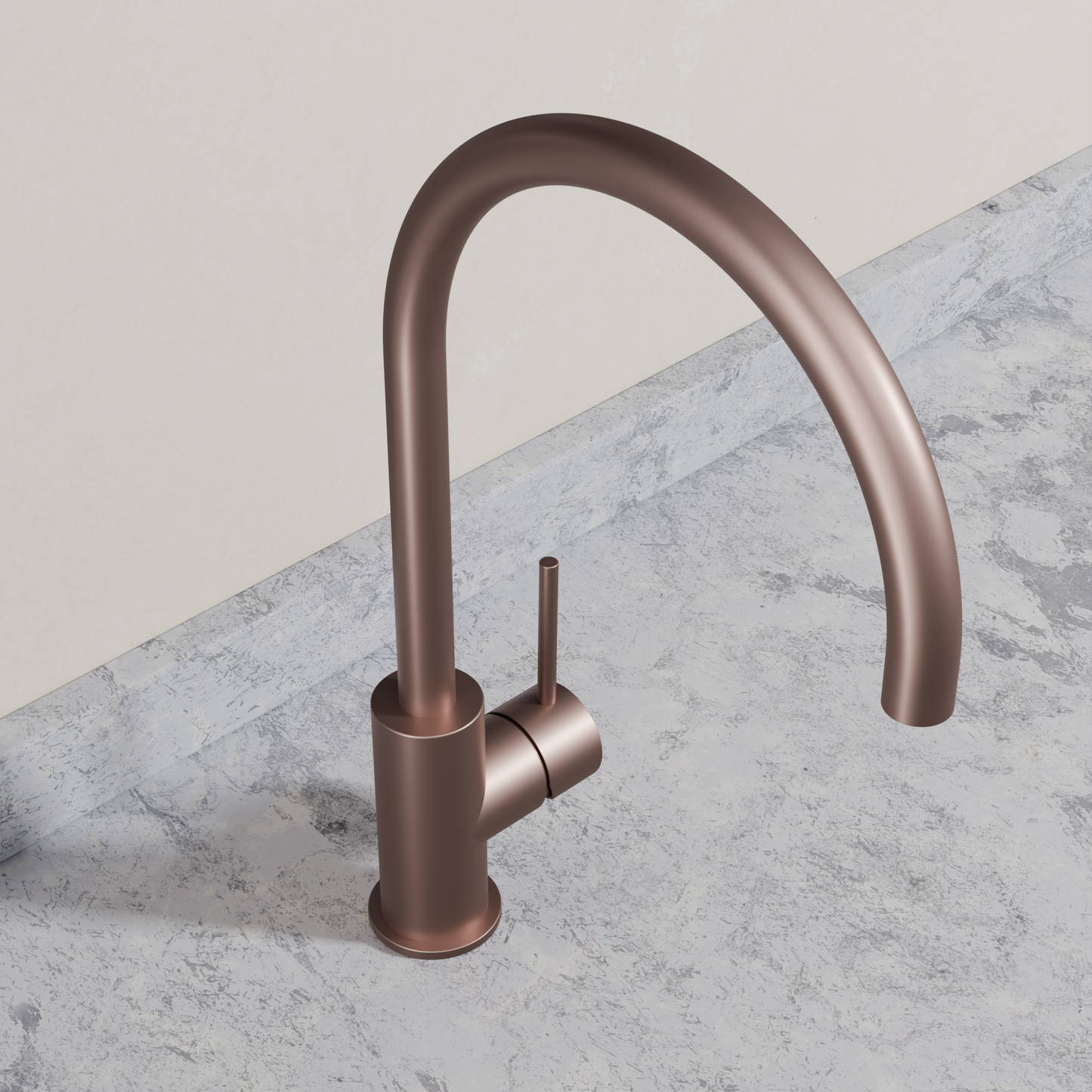 Ovia Milan Gooseneck Kitchen Mixer in Champagne (2/5)