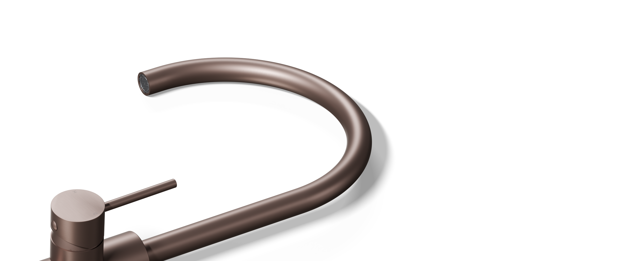 Ovia Milan Gooseneck Kitchen Mixer Champagne — detail