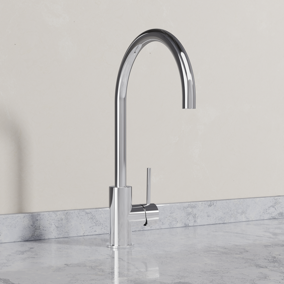 Ovia Milan Gooseneck Kitchen Mixer in Chrome (1/5)