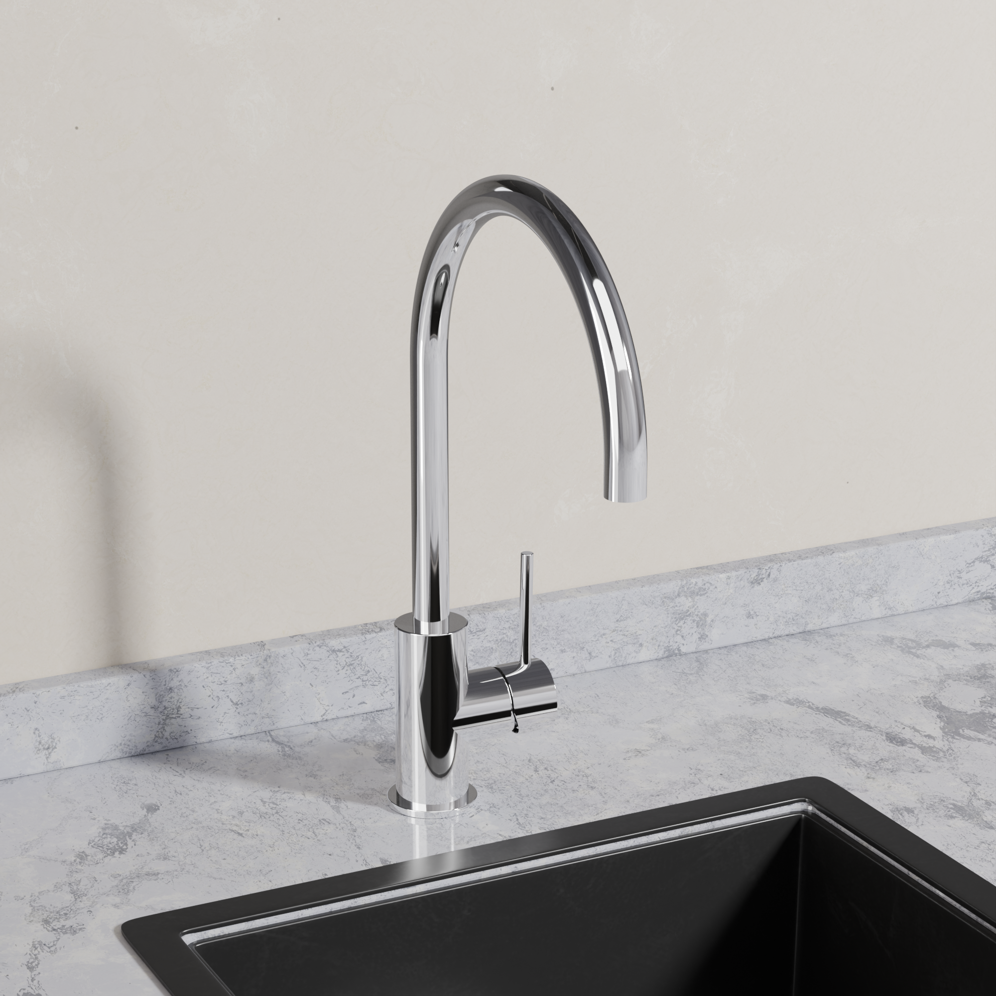 Ovia Milan Gooseneck Kitchen Mixer in Chrome (3/5)