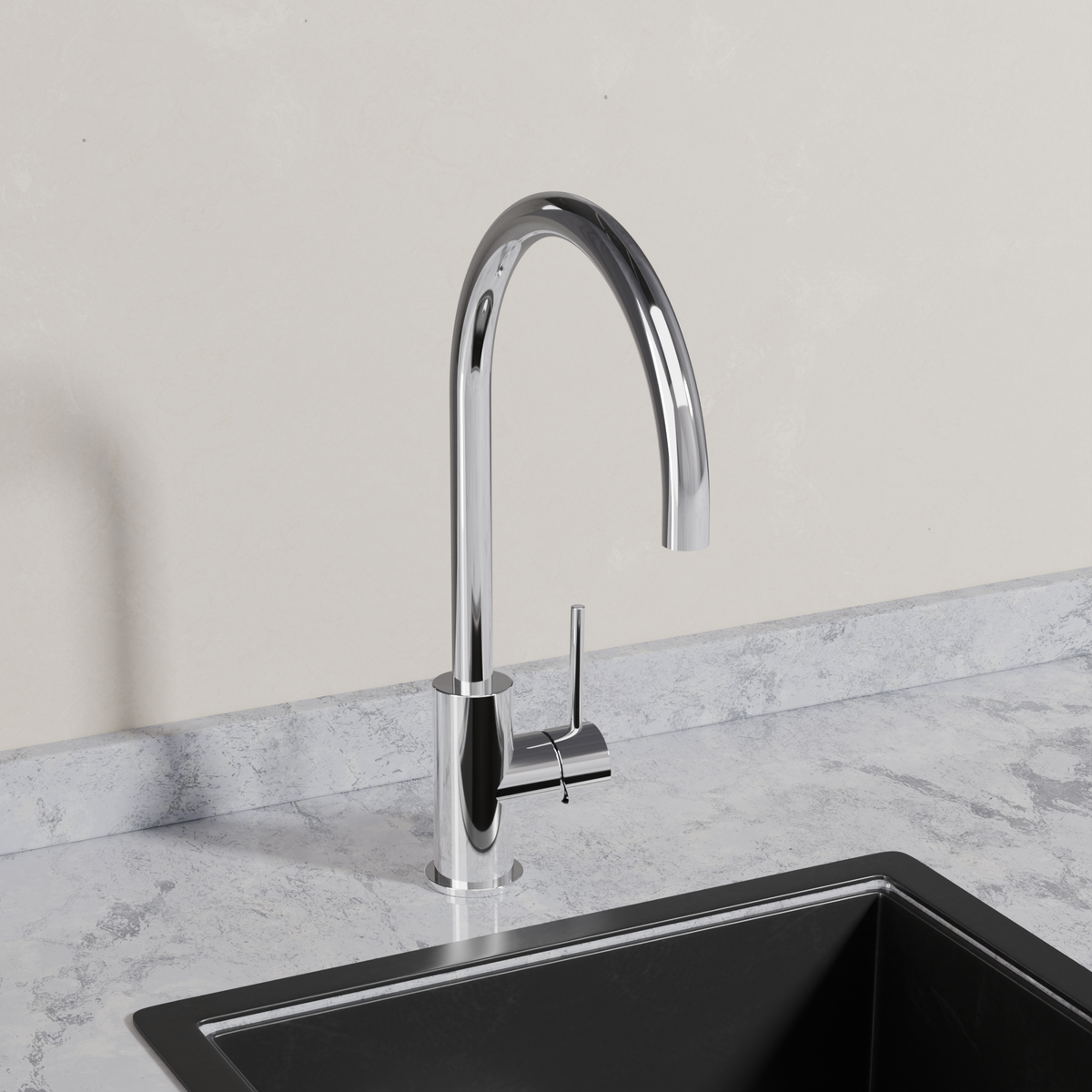 Ovia Milan Gooseneck Kitchen Mixer in Chrome (3/5)