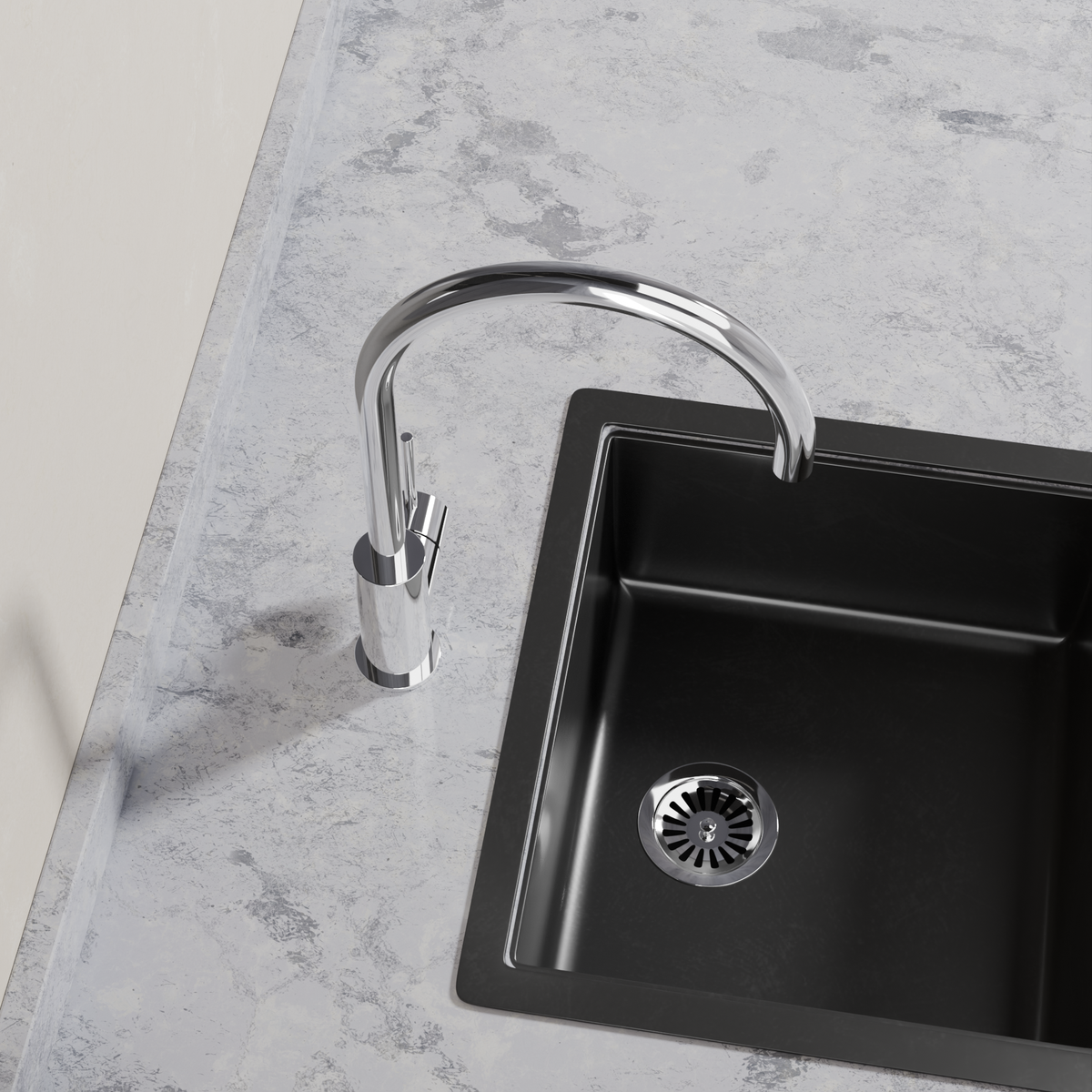 Ovia Milan Gooseneck Kitchen Mixer in Chrome (4/5)