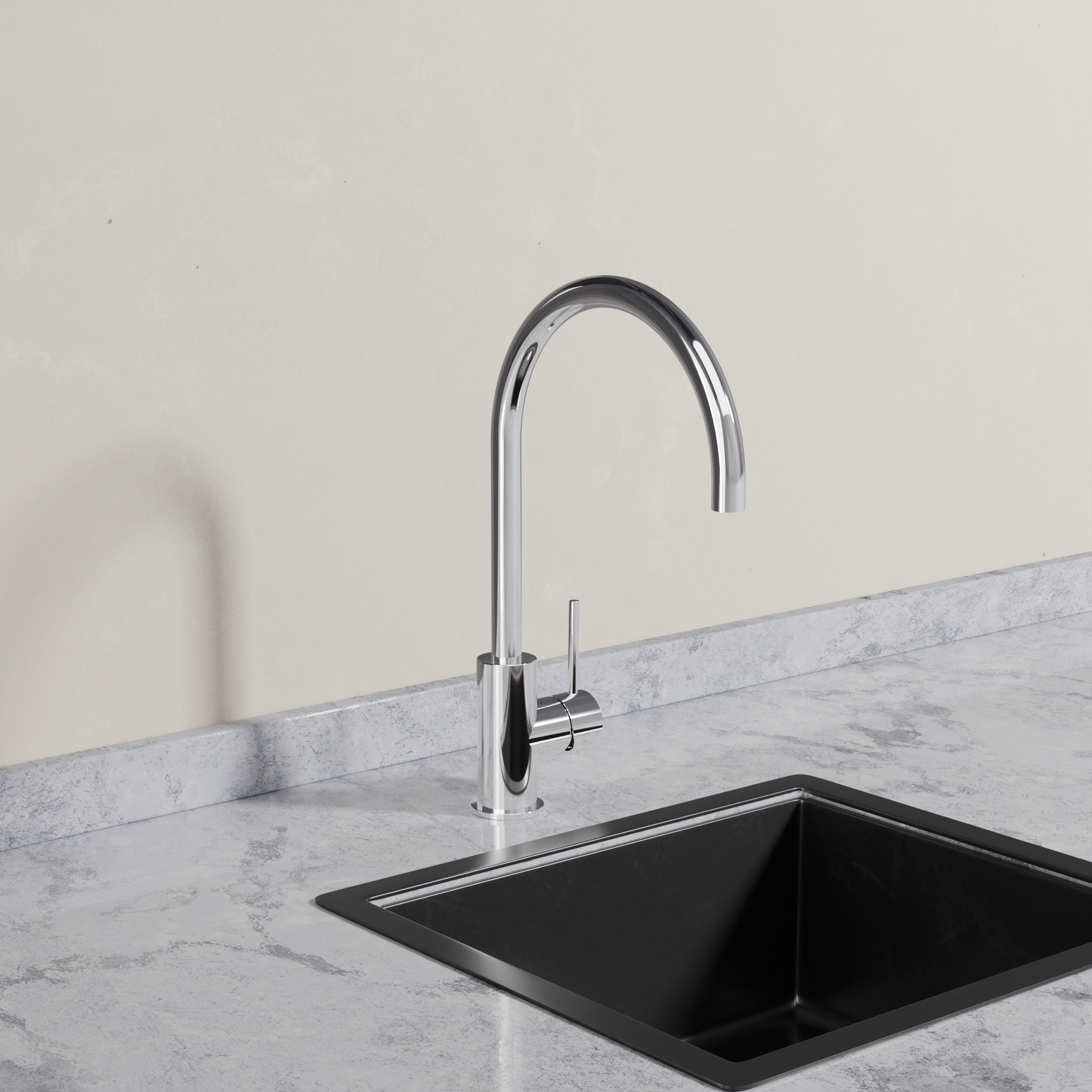 Ovia Milan Gooseneck Kitchen Mixer in Chrome (5/5)