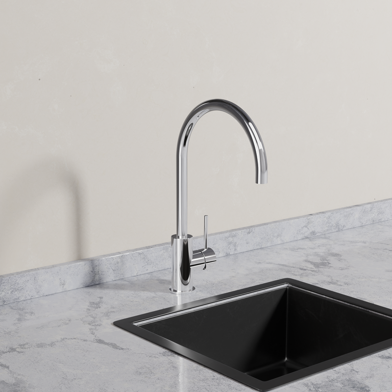 Ovia Milan Gooseneck Kitchen Mixer in Chrome (5/5)