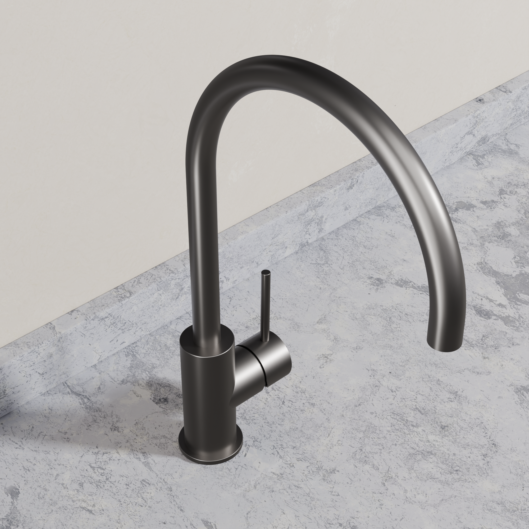 Ovia Milan Gooseneck Kitchen Mixer in Gun Metal (2/5)