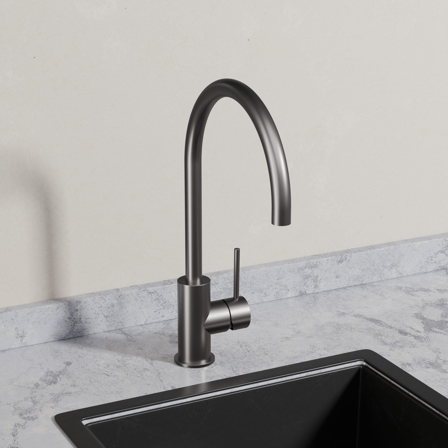 Ovia Milan Gooseneck Kitchen Mixer in Gun Metal (3/5)