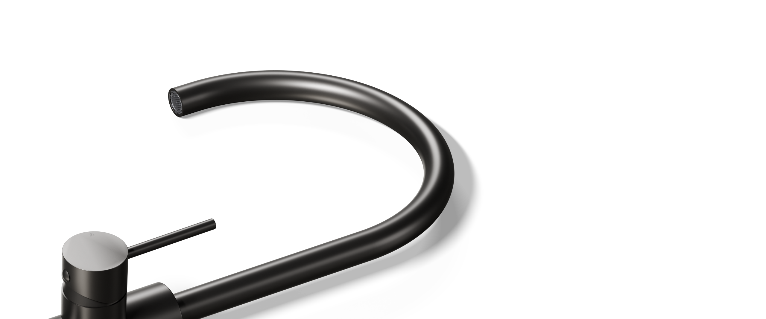Ovia Milan Gooseneck Kitchen Mixer Gun Metal — detail