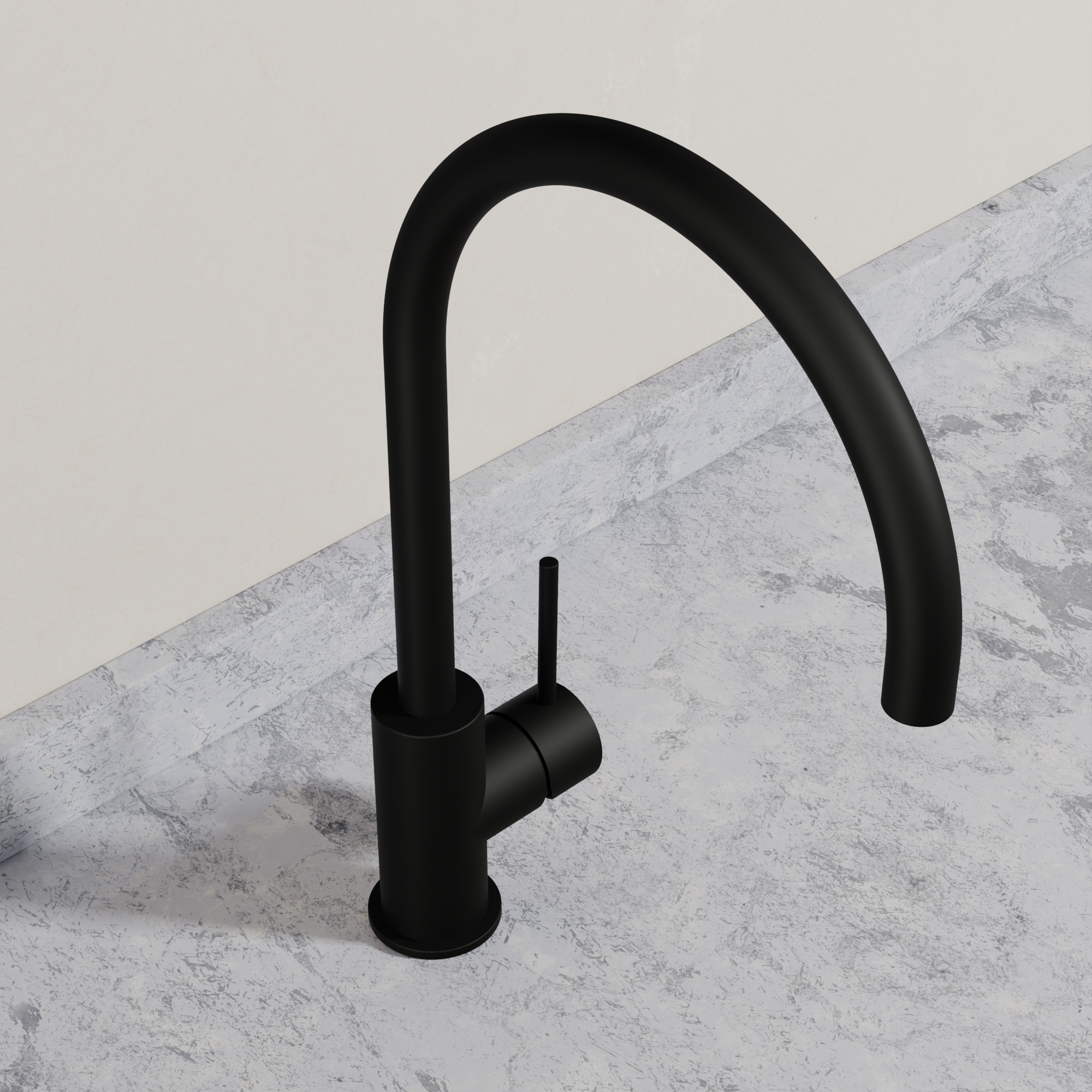 Ovia Milan Gooseneck Kitchen Mixer in Matte Black (2/5)