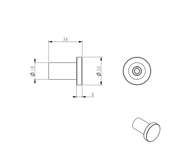 Ovia Milan Knob Robe Hook Matte Black