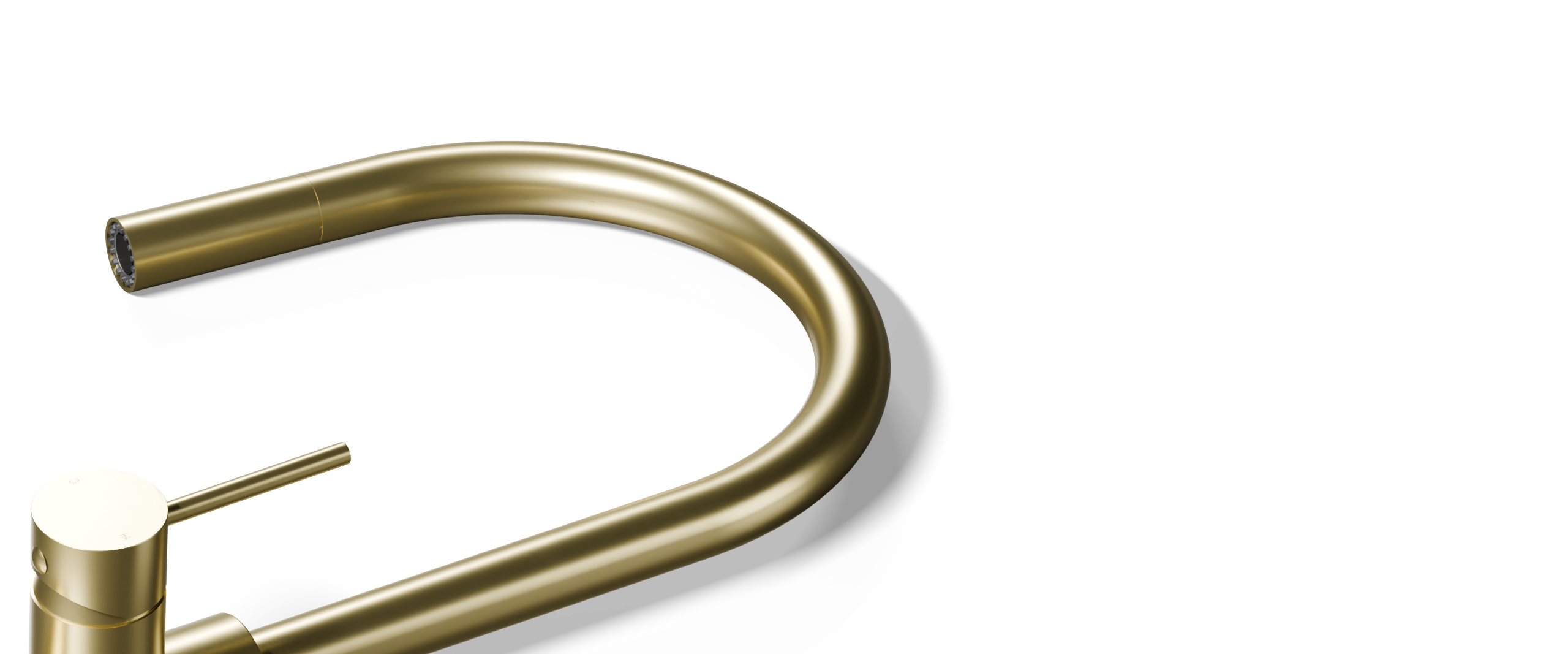 Ovia Milan Pull Out Kitchen Mixer Brushed Gold — detail