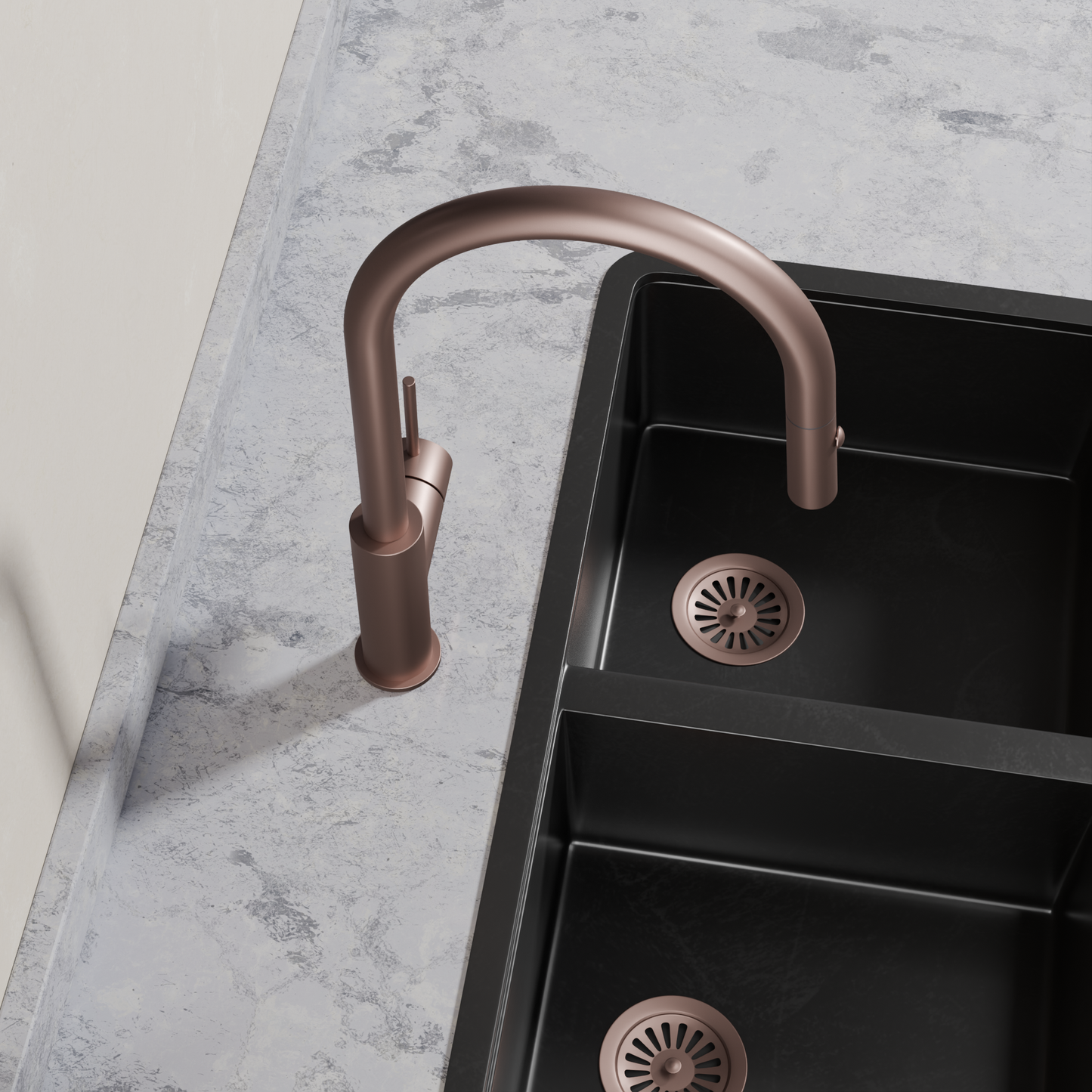 Ovia Milan Pull-Out Kitchen Mixer in Champagne (4/5)