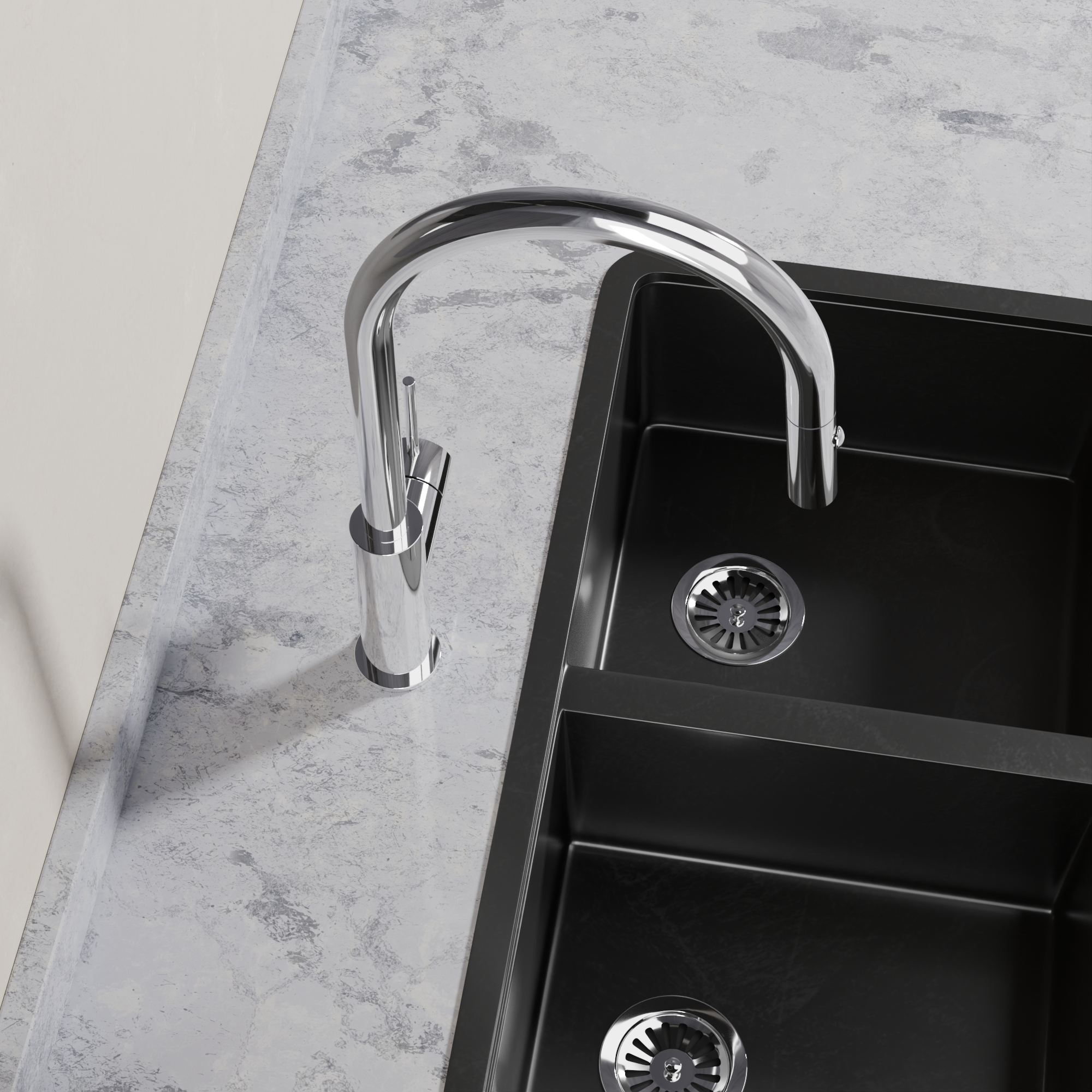 Ovia Milan Pull-Out Kitchen Mixer in Chrome (4/5)