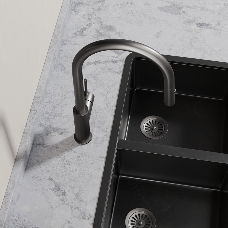 Ovia Milan Pull-Out Kitchen Mixer in Gun Metal (4/5)