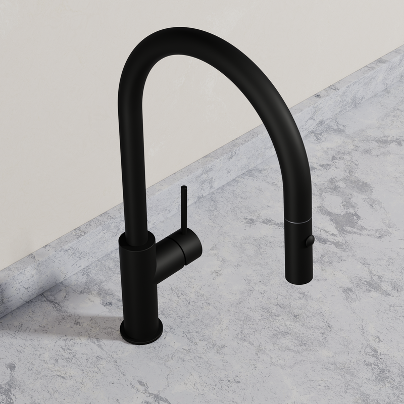 Ovia Milan Pull-Out Kitchen Mixer in Matte Black (2/5)