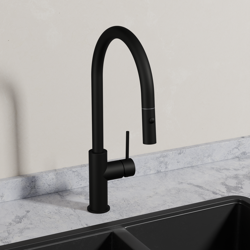 Ovia Milan Pull-Out Kitchen Mixer in Matte Black (3/5)