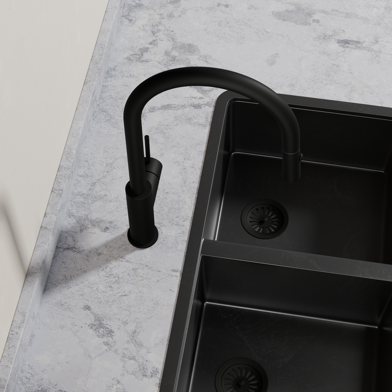 Ovia Milan Pull-Out Kitchen Mixer in Matte Black (4/5)