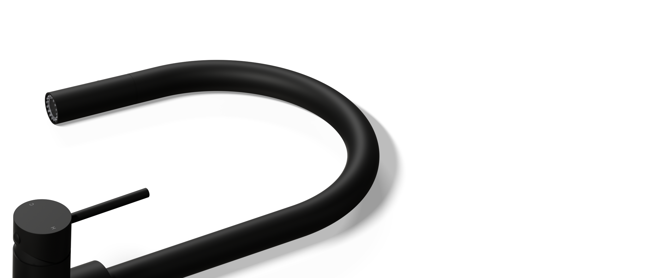Ovia Milan Pull Out Kitchen Mixer Matte Black — detail