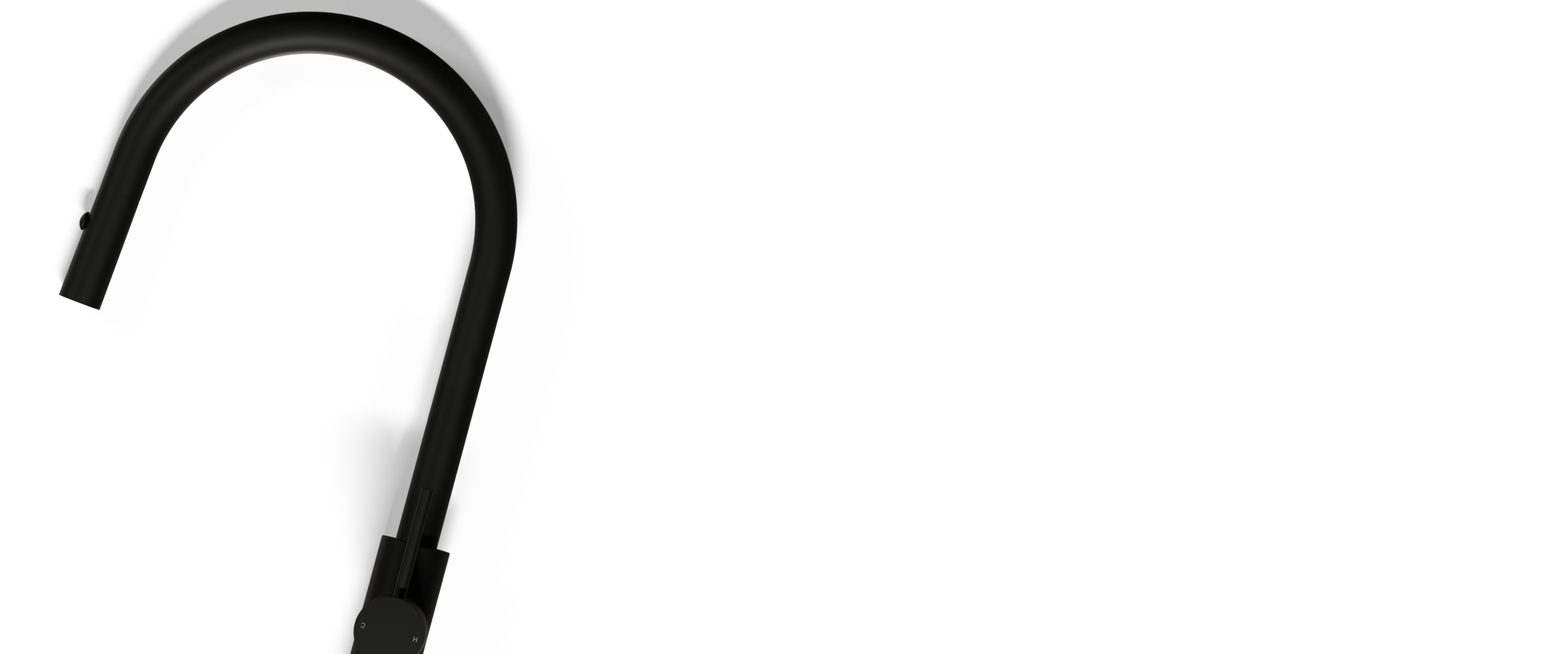 Ovia Milan Pull Out Kitchen Mixer Matte Black — full system