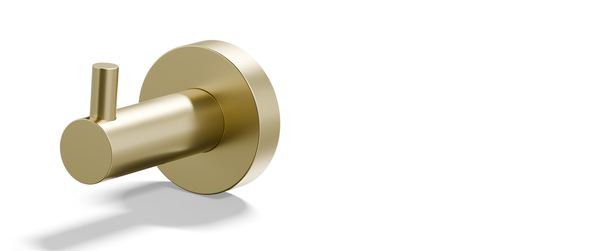 Ovia Milan Robe Hook Brushed Gold — detail