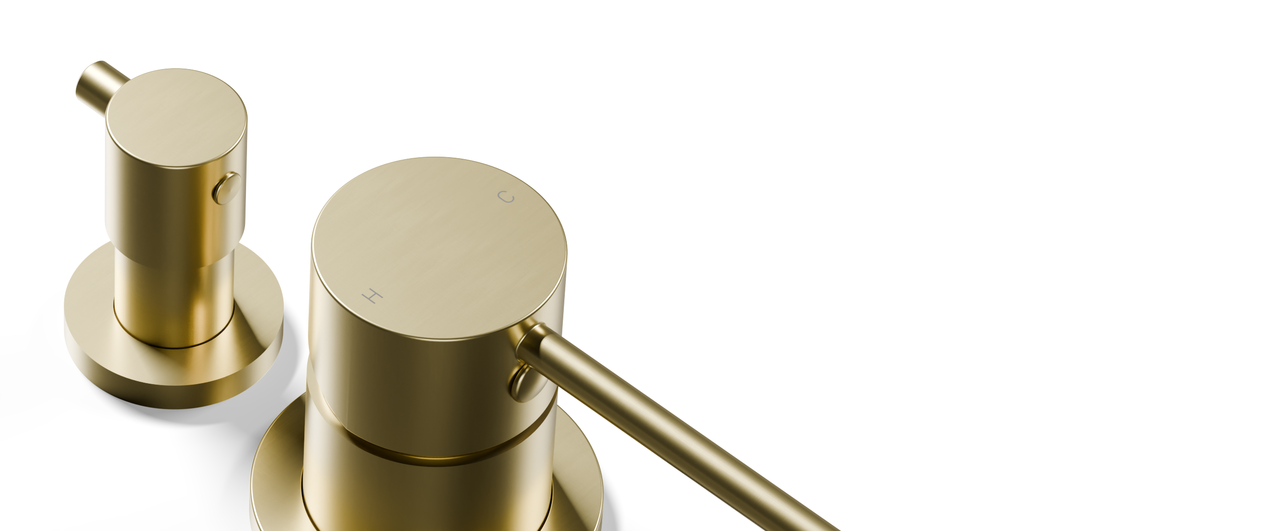 Ovia Milan Shower Mixer with Diverter Brushed Gold — detail
