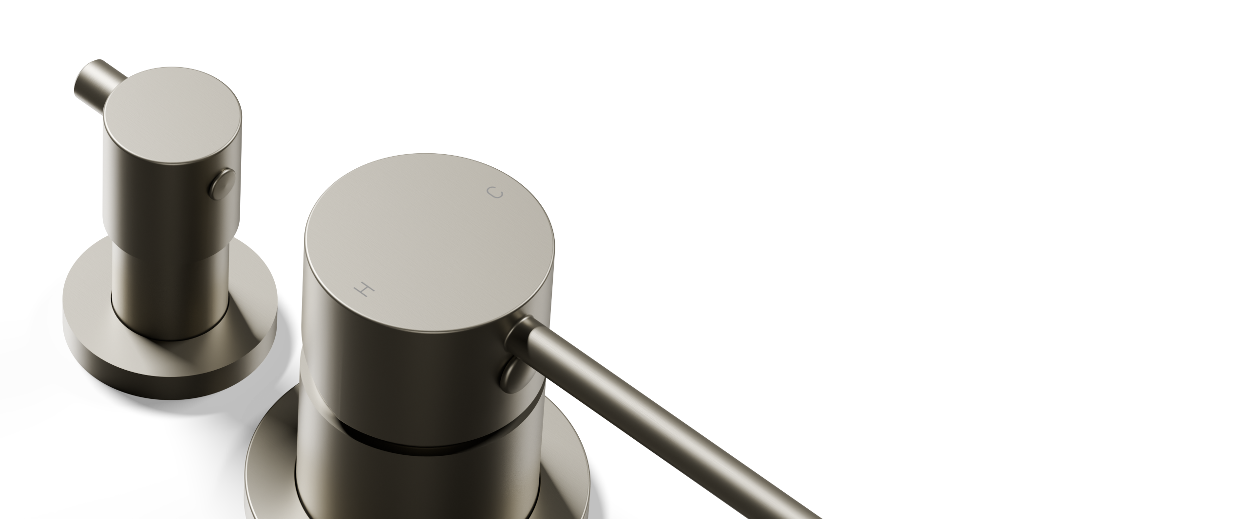 Ovia Milan Shower Mixer with Diverter Brushed Nickel — detail