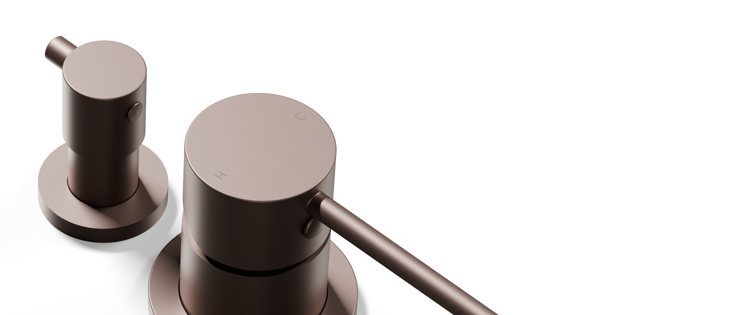 Ovia Milan Shower Mixer with Diverter Champagne — detail