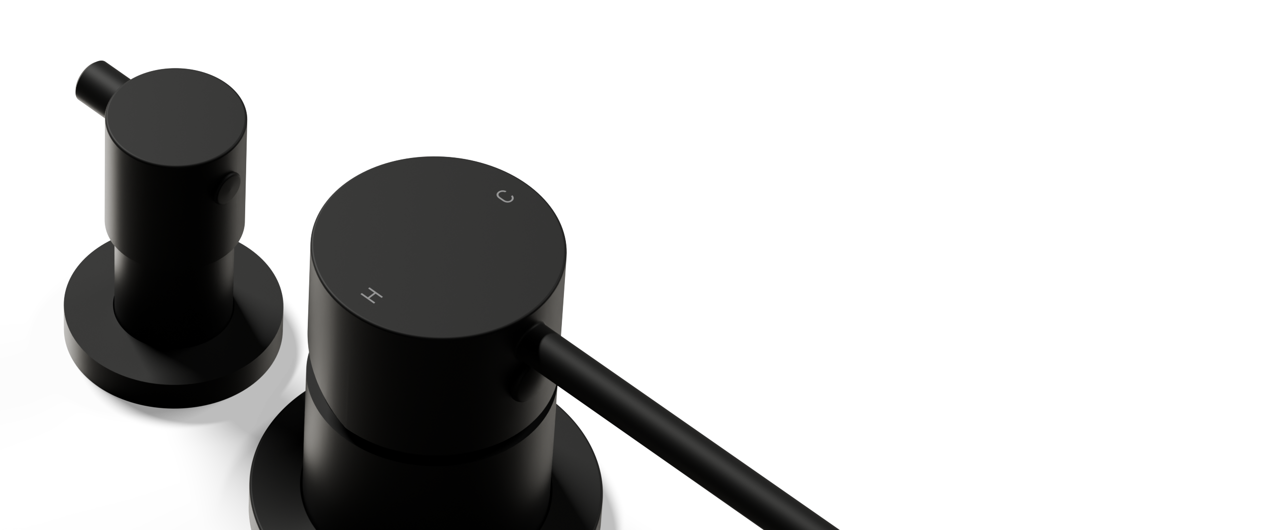 Ovia Milan Shower Mixer with Diverter Matte Black — detail