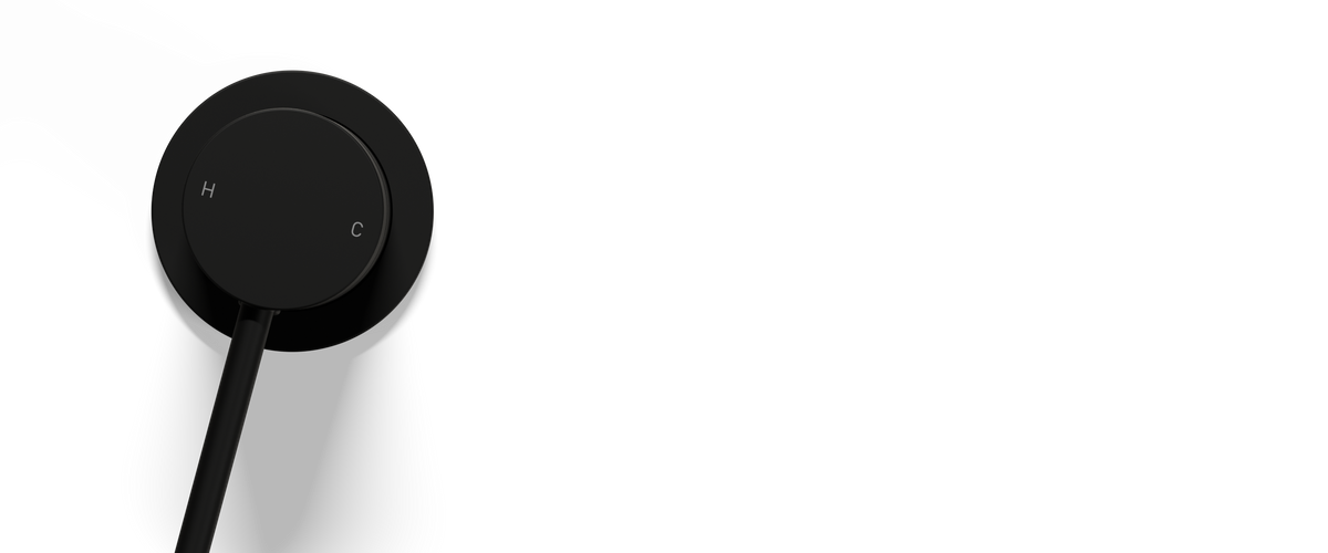 Ovia Milan Wall Mixer Matte Black — full system