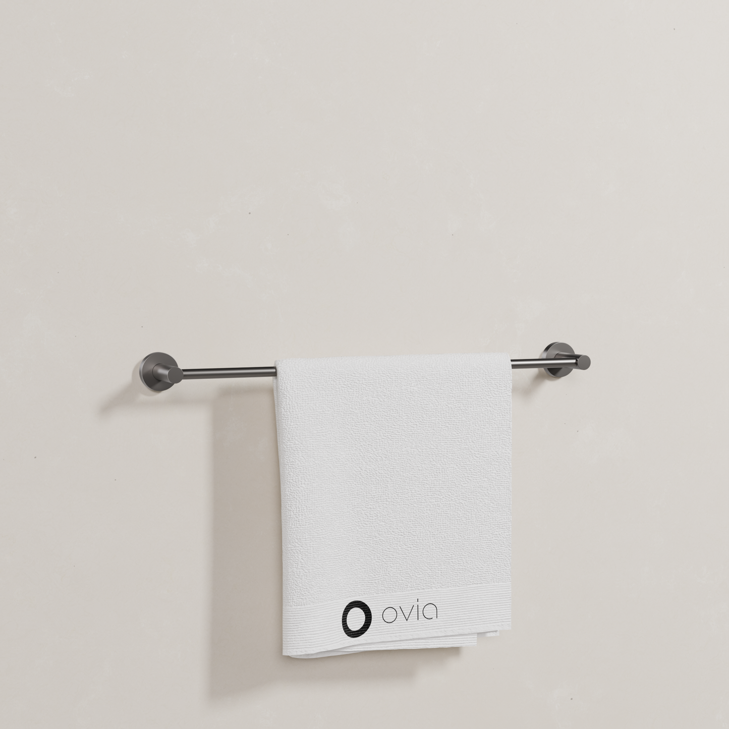 Ovia Milan 600mm Single Towel Rail in Gun Metal (4/5)