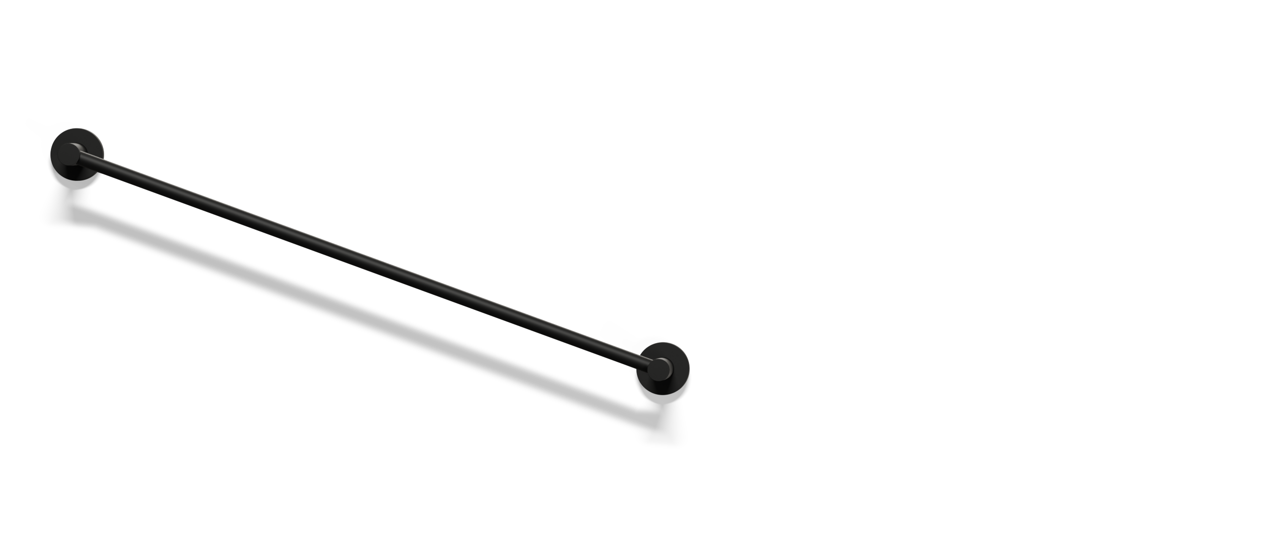 Ovia Milan 600 Single Towel Rail Matte Black — full system