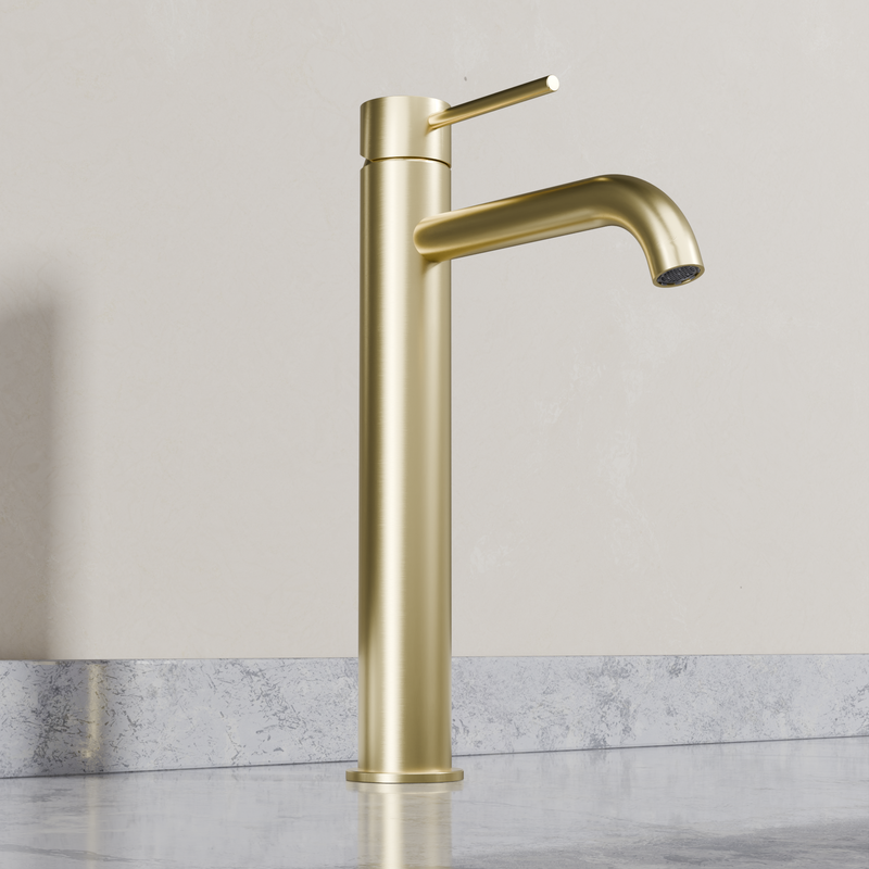 Ovia Milan Tall Basin Mixer in Brushed Gold (2/5)
