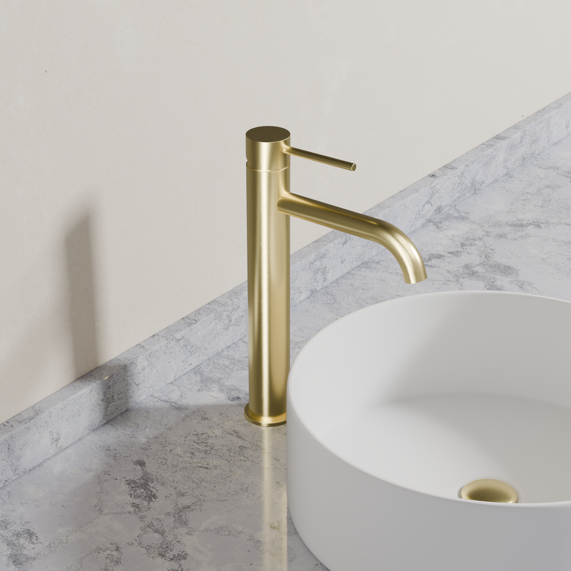 Ovia Milan Tall Basin Mixer in Brushed Gold (3/5)