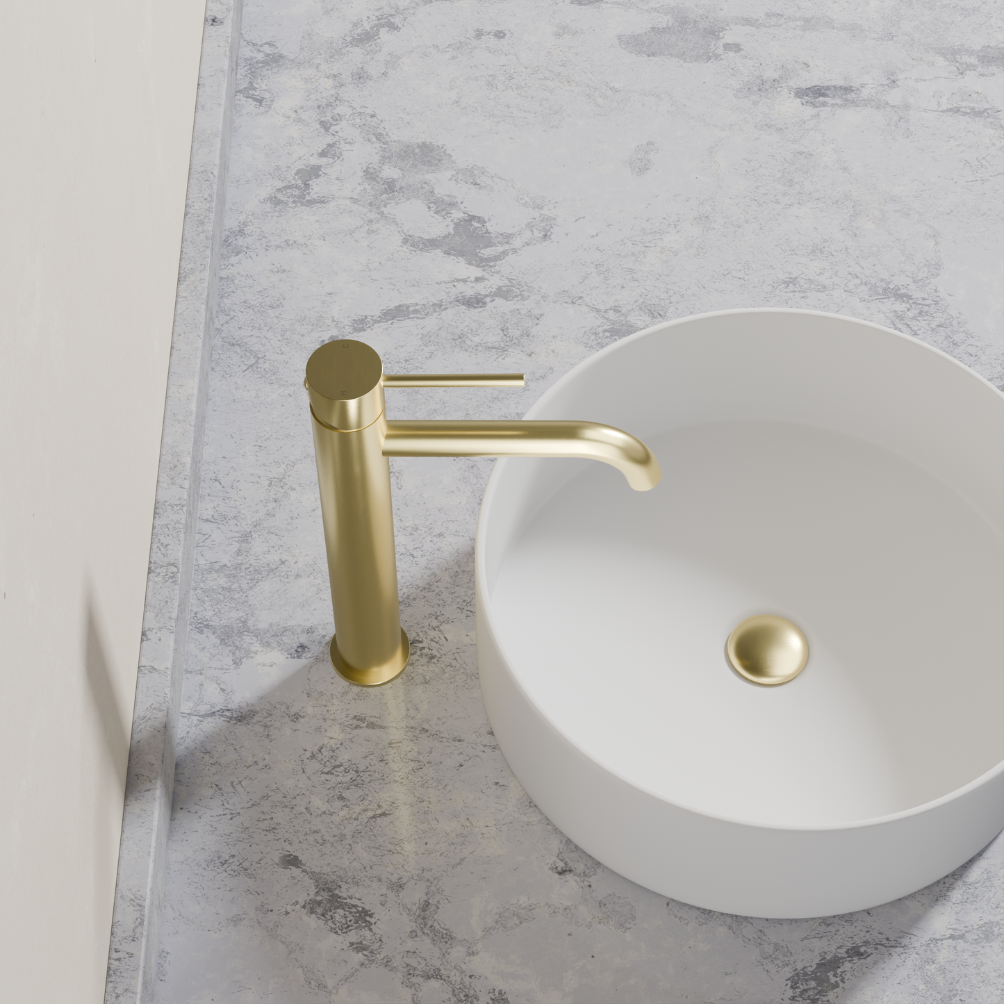 Ovia Milan Tall Basin Mixer in Brushed Gold (4/5)