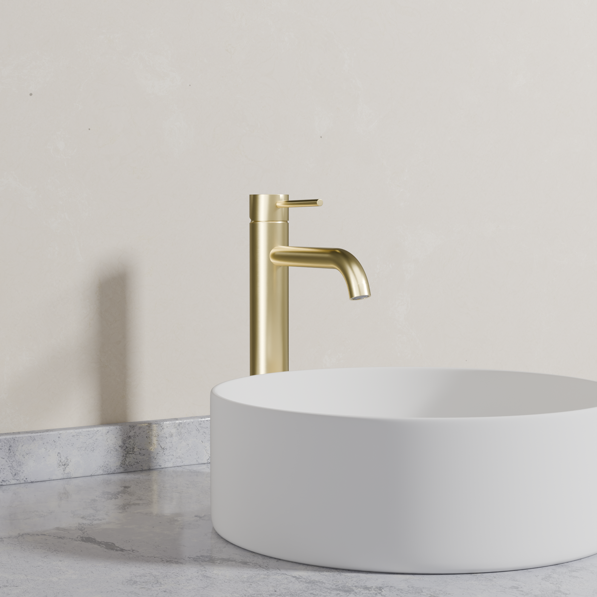 Ovia Milan Tall Basin Mixer in Brushed Gold (5/5)
