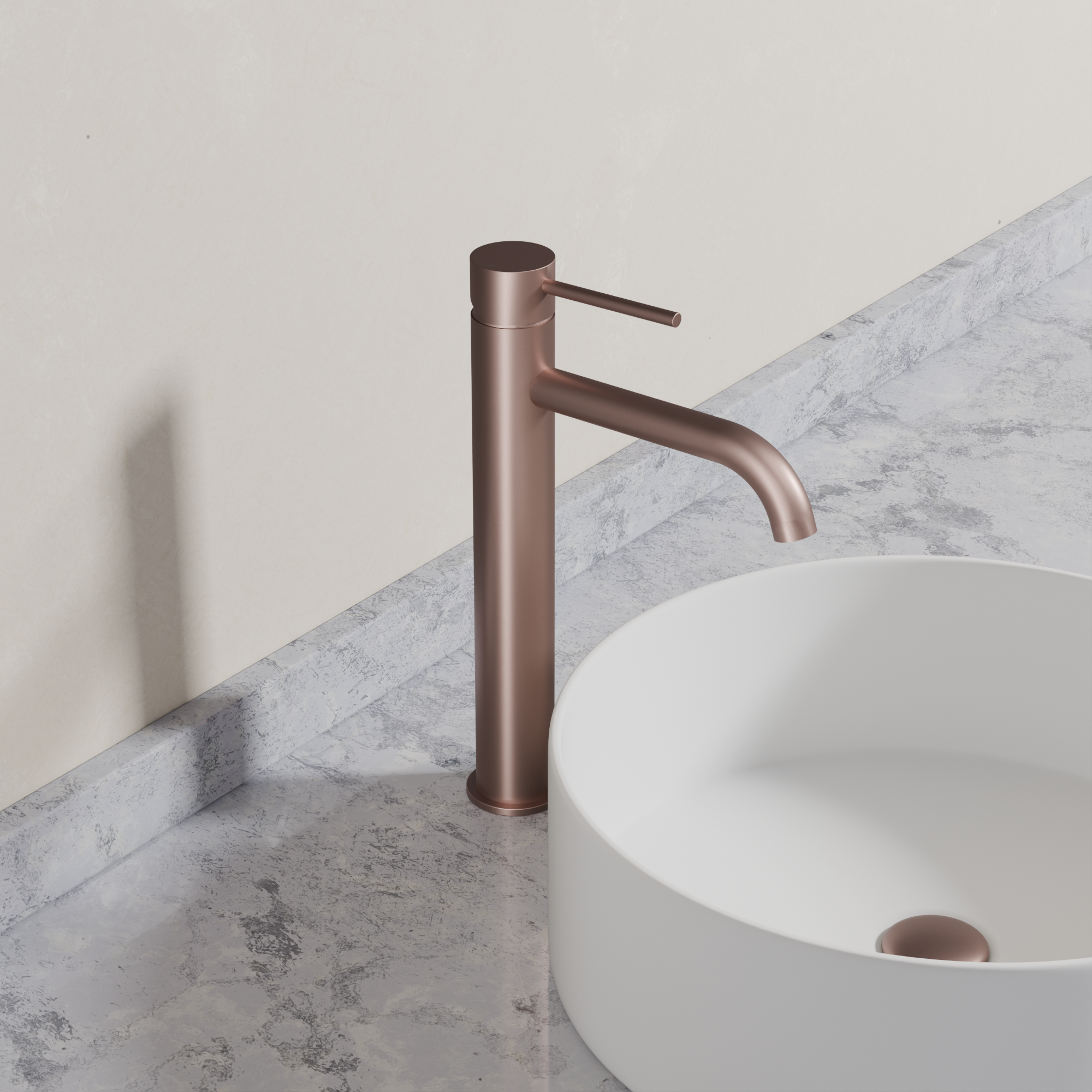 Ovia Milan Tall Basin Mixer in Champagne (3/5)