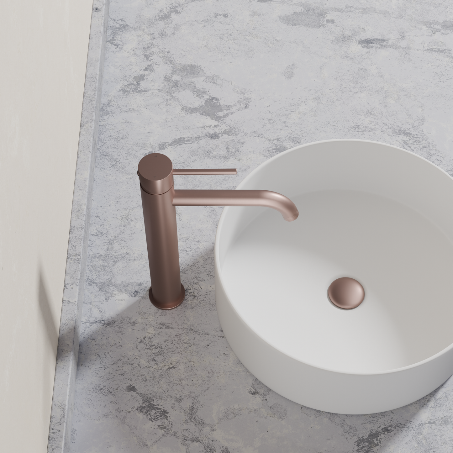 Ovia Milan Tall Basin Mixer in Champagne (4/5)