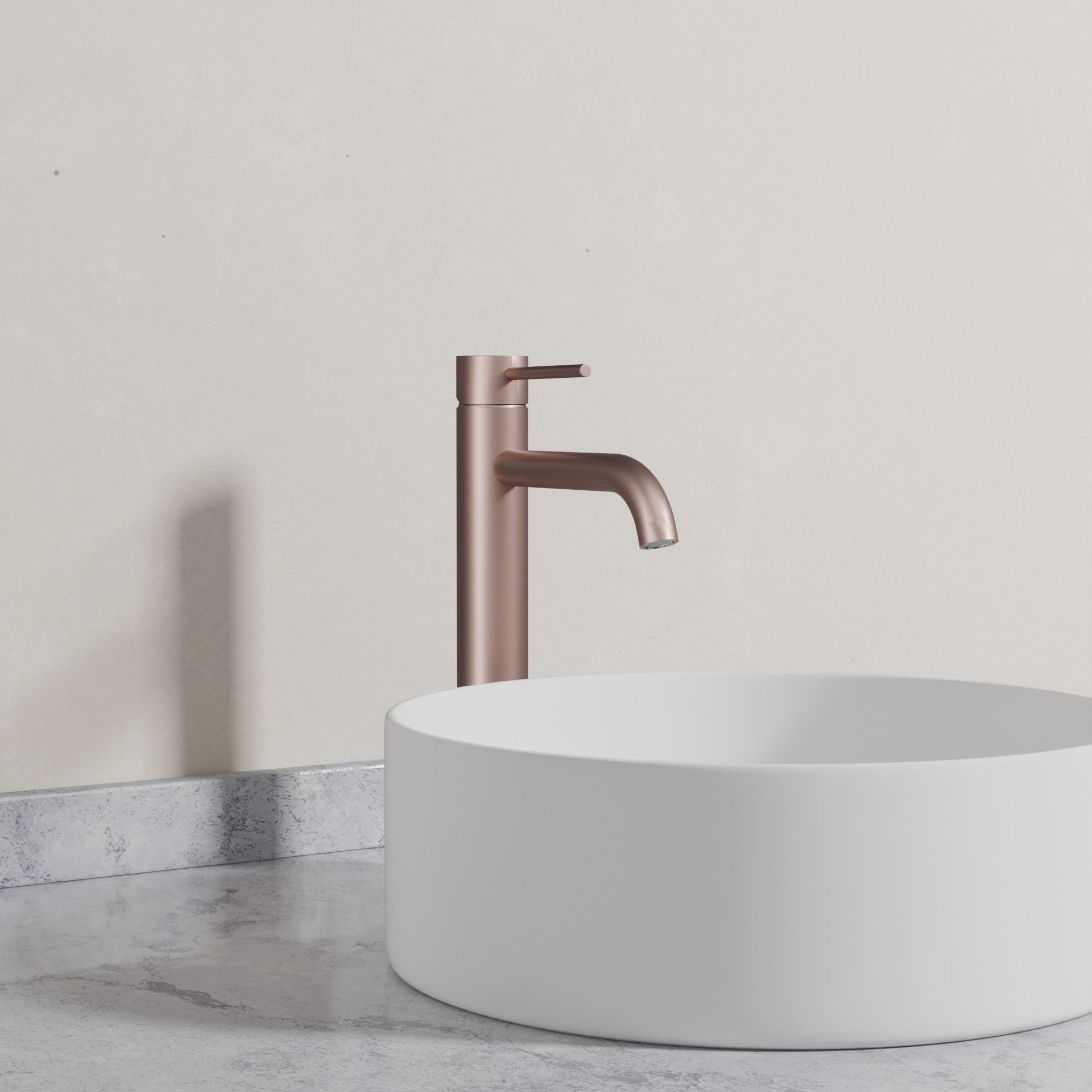 Ovia Milan Tall Basin Mixer in Champagne (5/5)